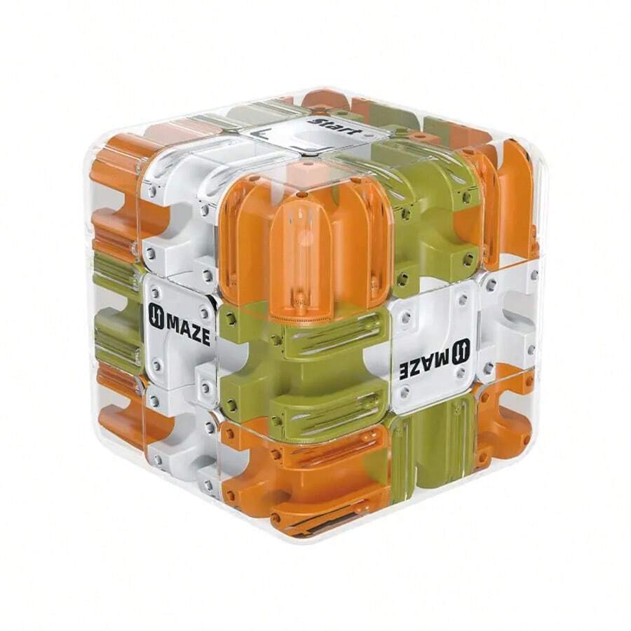 3D Ball Rolling Maze Puzzle Cube - Suitable For Competitive Logic Games, Stress Relief, And Brain Training. - 藍色 - 查看 1