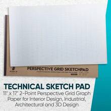 Kooalaa Tools | Drawing Perspective (1 And 2-Point) Large Sketch Pad (2 Point - 11 X 17) - 2Point-11x17 - View 3