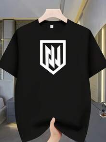 Men Lightweight Breathable T-Shirt Minimalist NY Shield Logo Tee Regular Fit Round Neck Summer Shirt For Everyday Formal Wear BlackWhiteNavy Blue Casual Streetwear Top Street Style Clothing Modern Fashion Tee Durable Casualwear Street Style Design Soft Texture Short Sleeve Top Active Lifestyle - Black - View 2