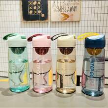 550ml Large Capacity Sports Water Bottle, With Handle, Plastic Material, Fitness Water Cup, Portable Drinking Bottle - Multicolor - View 4