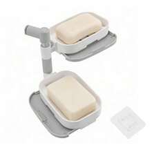 CYPNYosoo Health Gear Soporte de Jabón Tinjes de Jabón Giratorios de 2 Capas Desmontables para Hoteles Bañeras de Baño Duchada de Lavabo de la Cocina Almacenamiento de AlmacenamientoFashion - como en la foto - Ver 1