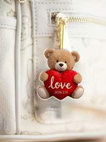 【定制款】情人节泰迪熊爱心钥匙扣吊坠，汽车装饰，家居装饰 - 情人节、周年纪念礼物 - 无需电源，浪漫设计，外观可爱，派对装饰，耐用钥匙圈，情侣礼物，亚克力材质，适合送给女友/妻子/丈夫/妈妈 - 可爱的泰迪熊挂件 - 彩色 - 查看 8