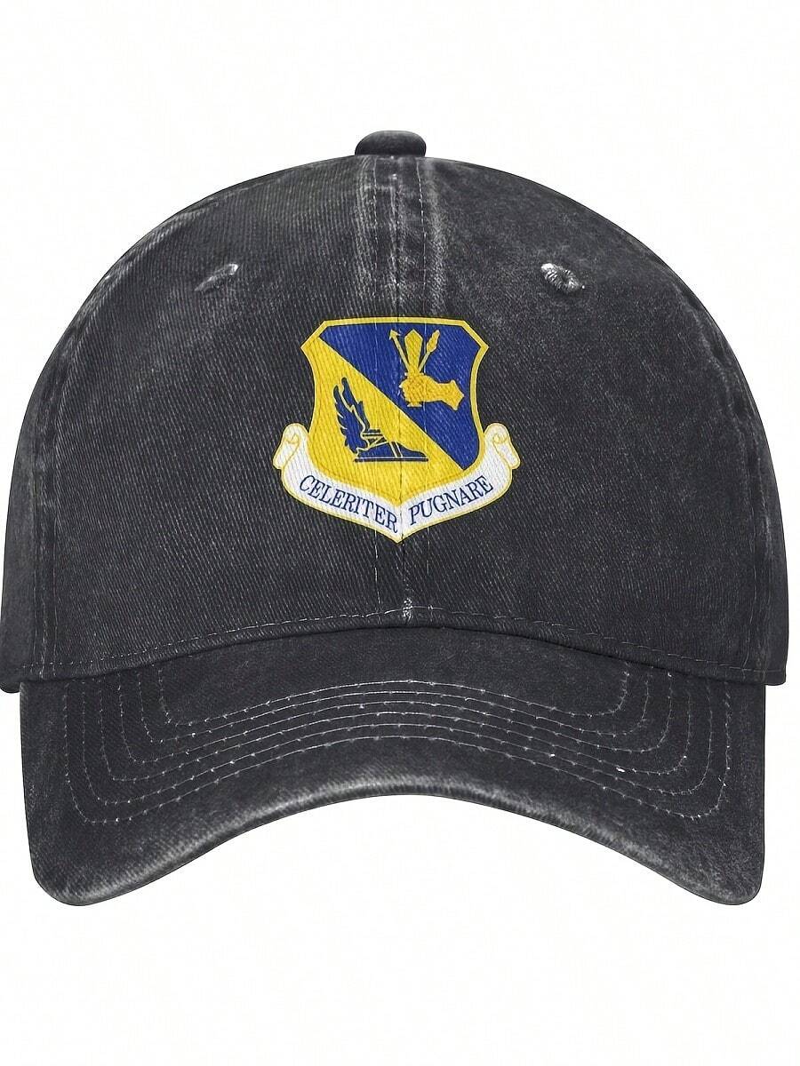 374th Airlift Wing Outdoor Unisex Washed Denim Baseball Cap - 顏色4 - 查看 1
