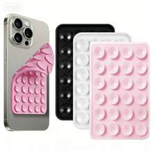 Silicone Double-Sided Suction Cup Phone Holder, Detachable Design - Suitable For Car Dashboards/Bathrooms, Frees Your Hands, Convenient For Selfies And Video Recording, Compatible With IPhone And Android Phones. - Multicolor - View 2