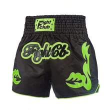 New Men's Boxing Shorts, Muay Thai Shorts With Embroidery, MMA Fighting Gear - Black - View 7