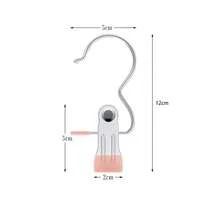 10pcs/Set Clothing Clips, Durable And Rust-Proof Design, Easy-To-Use Hanger Accessories, Flat Mouth 3-Prong Pants Clips For Pants, Hats, Socks - Multicolor - View 2