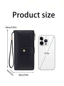 女士长款手机钱包，大容量卡槽拉链钱包，适合日常旅行