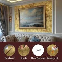 Very Berry Sticker Yellow Gold Peel And Stick Wallpaper (24\ X 78\, 1 Pack) Contact Paper Peel And Stick, Decorative Gold Wallpaper For Cabinets, Drawers, Furniture & Walls - 黃金 - 查看 4