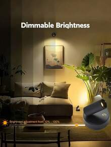 1个360°旋转夜灯，USB供电，内置可充电锂电池，3种颜色模式，磁吸式LED灯，触摸调光，适用于婴儿房、卧室、橱柜、客厅、书桌、酒吧装饰，生日礼物，完美之选 - 多色1 - 查看 3