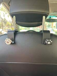 2 piezas Ganchos colgantes con forma de huella marrón linda, ganchos traseros para coche, accesorios interiores para coche, almacenamiento para coche, ganchos fijos multiusos, ganchos de almacenamiento universales - Estilo de huella - Ver 3