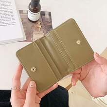 2025 New Women Short Wallet, European & American PU High-End Coin Purse, Printed Multi-Card Slot Small Wallet Card Holder - Black - View 7