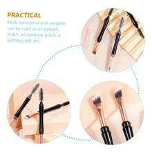 WOONEKY Kit de 10 piezas de brochas de maquillaje de doble extremo para cejas y pestañas, portátil, con tapa, ligero, separador de pestañas y aplicador de cejas para aplicación de maquillaje de ojos - Blanco - Ver 4