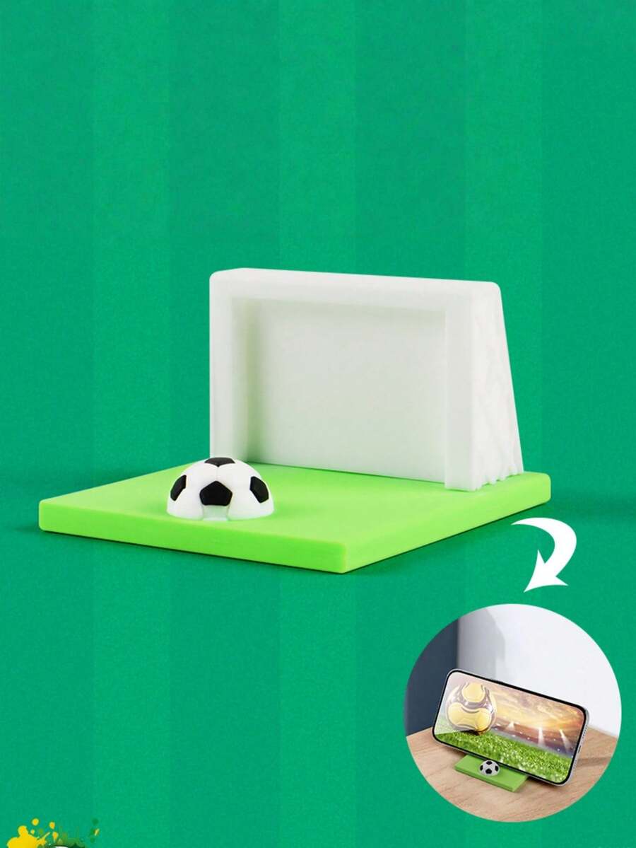 1 Stück kreative süße Handyhalterung, pandaförmiger Handyhalter, Fußballtor Design Cartoon einfache Tablet Tisch Dekoration, Freihändig für Schlafzimmer, Küche, Videoansehen - Verschiedenfarbig - Übersicht 1