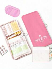 1 pieza Bolsa portátil de medicamentos, caja compacta de pastillas y botiquín de primeros auxilios, conveniente para viajar, adecuada para medicación diaria/al aire libre/de viaje, esencial para viajeros conscientes de la salud y frecuentes, bolsa de tela multifuncional para medicamentos, botiquín de primeros auxilios portátil, bolsa de medicamentos de viaje al aire libre, bolsa de almacenamiento de medicamentos de primeros auxilios para dormitorio (disponible en varios colores) Estuche de pastillas Contenedores de pastillas Bolsa de hospital Organizador de medicamentos Artículos esenciales de viaje Artículos esenciales de crucero Artículos esenciales de vacaciones - Multicolor - Ver 5