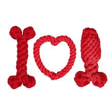 Valentine's Day Chew Toys Assorted Set, Heart-Shaped Interlocking Dog Leash Toys, Heart-Shaped Pet Chew Rope, Small Dog Throwing Toys, Gifts Suitable For Small And Large Animals, Durable Chew And Tug-Of-War Interactive Chew Toys - Multicolor - View 19