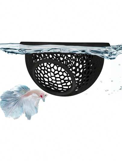 1pc Floating Betta Fish Hideaway And Shrimp Cave - Aquarium Decor, Multi-Functional Hammock, Feeding Ring, Resting Place For Betta Fish, Shrimp And Small Fish