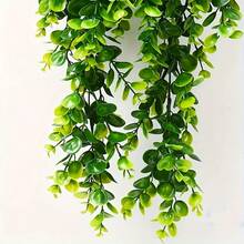 5/3/1pc Artificial Green Vine Plants - Plastic Hanging Greenery, UV Resistant, Outdoor Artificial Plants, Durable Artificial Flowers, Patio, Wedding Decor, Suitable For Indoor And Outdoor, Living Room, Kitchen, Bedroom Wall Home Decor, Yard Beautification, Garden Decoration - Multicolor - View 8