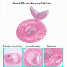 儿童泳池漂浮玩具，充气游泳圈，游泳漂浮带，夏季水上乐趣沙滩派对游泳池玩具，适合儿童水上活动 - 粉色 - 查看 4