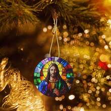 Jes 1us Ceramic Christmas Hanging Ornament For Xmas Tree Wedding Holiday Party Home Decor - 耶穌1us - 查看 7