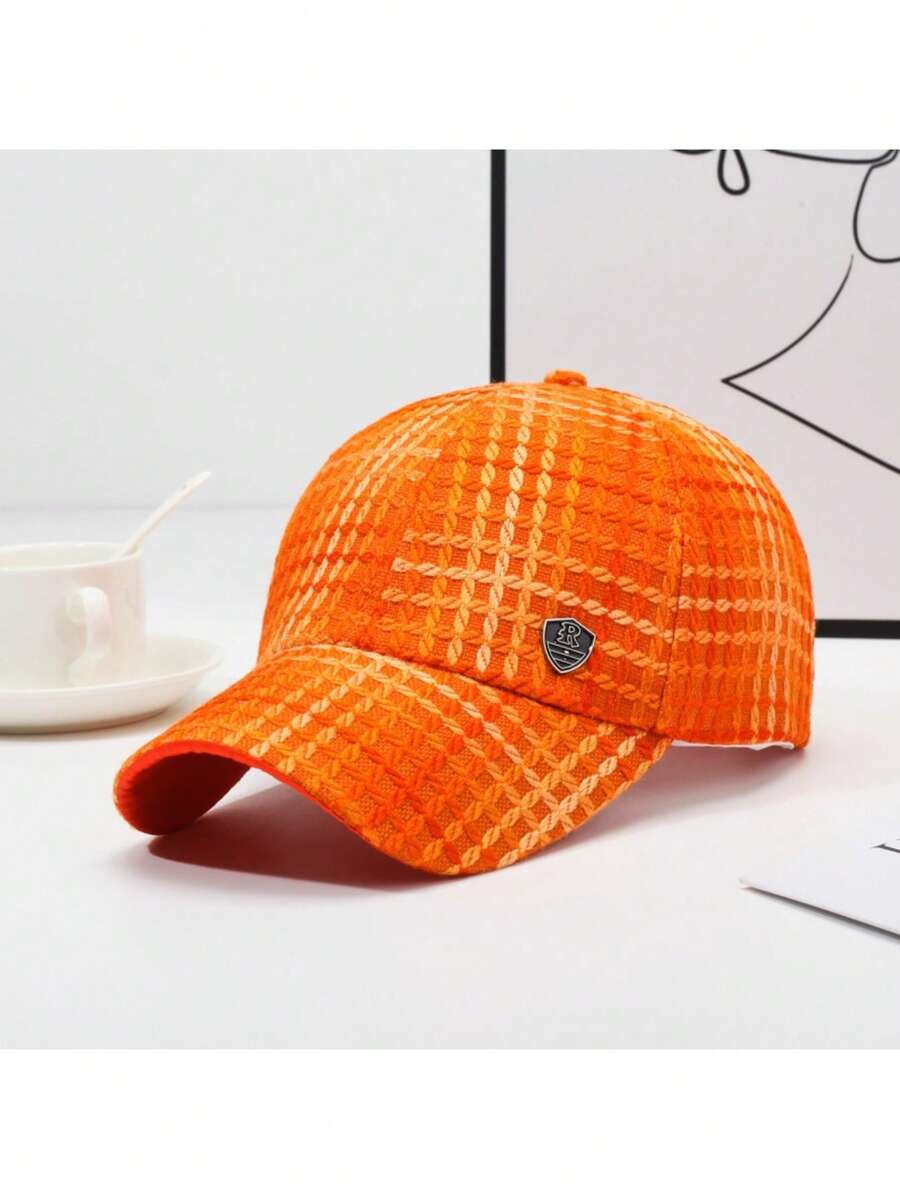 Gorras béisbol viral de de marca trendy: primavera otoño + versátiles protección solar + exterior, moda urbana - naranja - Ver 1
