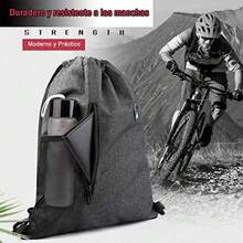 CYPNMochila deportiva con cordón mochila impermeable de tela Oxford con bolsillo de malla para botella de agua y orificio para auriculares para estudiantes hombres y mujeres rojoFashion - 219614129 - Ver 7