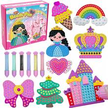 Qinbao DIY Bead Art Kits For Kids Boys And Girls Over 3 Years Easy To DIY Creative Diamond Art Sticker Craft By Numbers Kits For Kids And Adult Beginners(Princess) - Multicolor - View 2