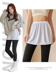 1pc Elastic Waist Extender, Women Shirt Extender, Adjustable Layered Fake Skirt Hem Extender