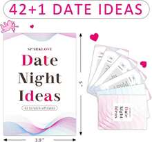 Couple Gifts And Valentine Day Gifts, Date Night Ideas Cards, 42 Romantic Scratch Off Date Card Gifts For Couples, Gifts For Girlfriend And Boyfriend, His Or Her Gifts, Gifts For Wife, Husband - 白色 - 查看 2