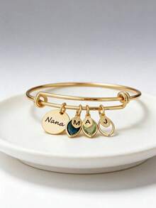 Custom Birthstone Bracelet For Mom Personalized Birthstone Jewelry Grandma Gift Family Birthstone Initial Mother's Day Gift Expecting Mom,Christmas Gifts,Delicate Romance,New Year Glamour - Multicolor - View 1