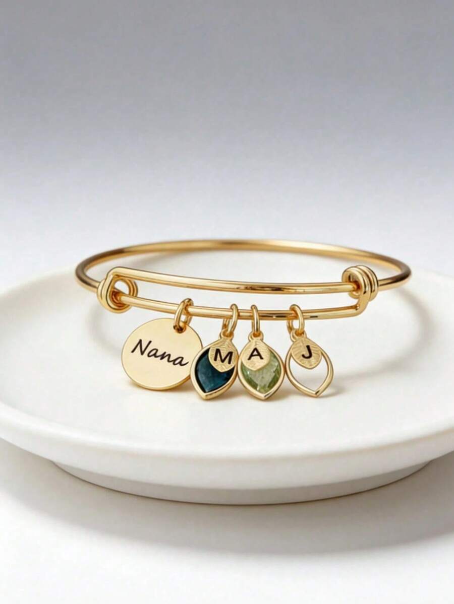 Custom Birthstone Bracelet For Mom Personalized Birthstone Jewelry Grandma Gift Family Birthstone Initial Mother's Day Gift Expecting Mom,Christmas Gifts,Delicate Romance,New Year Glamour - Multicolor - View 1