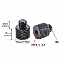 4pcs 1/4" Male To 3/8" Female Aluminum Alloy Camera Screw Adapter, 1/4" To M4 M5 M6 M8 M10 Converter Screws, Photography Equipment Accessories - Multicolor - View 7