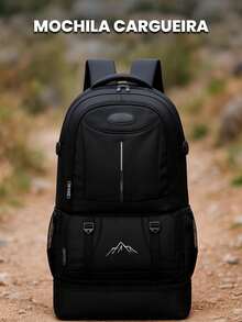 Sports Backpack With 10cm Expansion, Large Capacity, Durable - Black - View 3