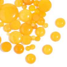 5-10pcs/Pack Natural Yellow Jade Cabochons, Multi-Size Gemstone Cabochons, Vintage Elegant Red Color, Handmade DIY Jewelry Embellishment, Suitable For Necklace, Ring, Bracelet, Jewelry Making - Topaz - View 2