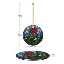 Rose Ceramic Christmas Hanging Ornament For Xmas Tree Wedding Holiday Party Home Decor - 紅玫瑰 - 查看 4
