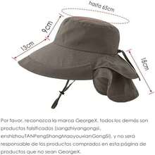 GeorgeX Sombreros del Sol para Mujer, Sombrero para el Sol con ala Ancha y Cola de Caballo con Cordón para el Viento - como en la foto - Ver 3