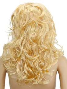 Curly Blond Wavy Wig - Long Curls Yellow Blonde Wigs Cosplay Wigs For Women Wig Install Kit Princess Goddess Wigs With Bangs For Kids And Adults - Blonde - 查看 2