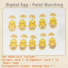 1 Set Numeric Chick Eggs, Math Counting Pairing Calculation Educational Toy, Preschool & Elementary Learning Aid, Paper Cognitive Model - Multicolor - View 8