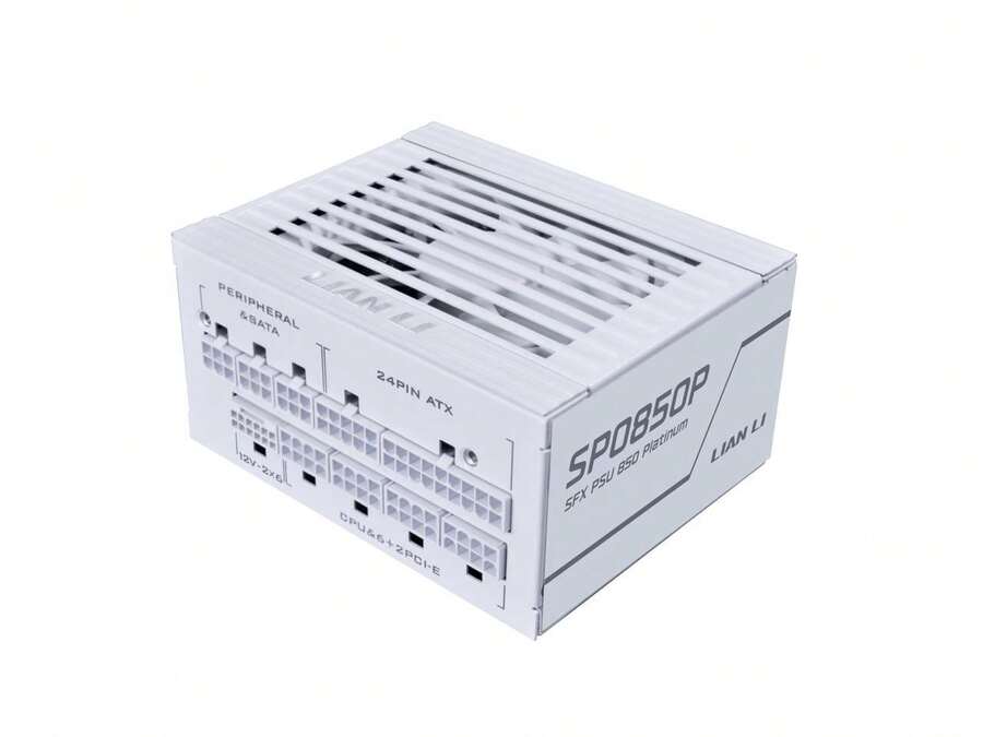 Lian Li SP Platinum 850W SFX Form Factor Power Supply With 12V-2x6 Connectors - ATX 3.1 & PCIE 5.1 Compliant - Low-Noise - Fully Modular - 105°C Capacitors - 10 Year Warranty - White (SP0850P.W) - 美規B型插(110-127V) - 查看 1