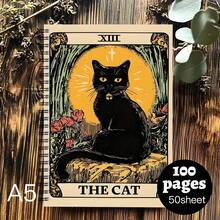 Sổ tay xoắn ốc màu đen huyền bí 100 trang, bìa cứng mờ chất lượng cao, thích hợp làm quà tặng cho bạn bè hoặc người thân yêu thích chủ nghĩa thần bí, để ghi chép giải thích bài Tarot, suy ngẫm tâm linh và lập kế hoạch. - A5 - Xem 1