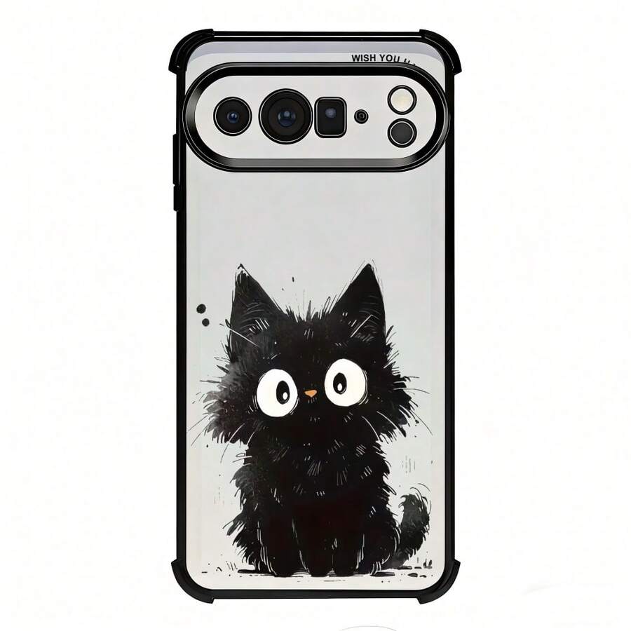 苹果phonecase呆萌黑猫867JPSJQNDDKiPhone11圣诞礼物12ProMax新年礼物GooglePixel9a男女朋友8生日礼物防摔 - 黑色 - チェックする 1