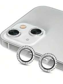 1set Camera Lens Protector Film Compatible With Apple 17/17pro/17promax/16/16pro/16plus/16promax/16 14 Pro 6.1 Inch /14 Pro Max 6.7 Inch, Embedded Artificial Diamond Shiny Camera Cover Tempered Glass Compatible With Apple 14 Pro Max /14 Pro/15/15Promax/15Pro [Perfect Fit] - Silver - View 6