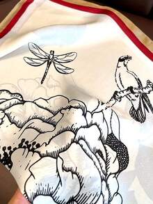 Women's Silk Touch Scarf, Square Scarf 70*70cm, Hair Scarf, Double-Sided Black Stripes - 香檳色 - 查看 6