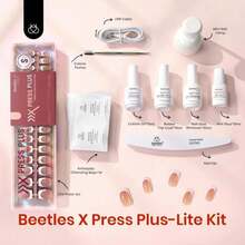 Beetles French Tips Press On Nails: 150 Pcs Pink Short Square Press On Nails Fake Nail Tips, Soft Gel Nail False Nails Art DIY Gifts For Women - Màu AA - Xem 4