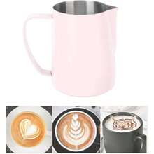 Jarra para Espumar Leche, Jarra Humeante de Acero Inoxidable 304, Taza para Espumar Latte Art con Escala Interior para Hacer Café Capuchino (Rosa),40025953 - Negro - Ver 6