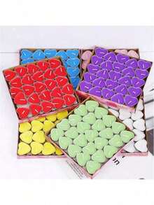 迷你无香蜡烛套装，植物蜡材质，适用于家居、泳池、婚礼、日常使用，也可作为生日蜡烛、情人节礼物。 - 彩色 - 查看 10