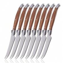 Juego de cuchillos de queso Jaswehome Laguiole, cuchillo de punta, madera de sapeli natural, rebanador multifuncional, cuchillo de queso suave y semiduro - 4 piezas - Ver 11