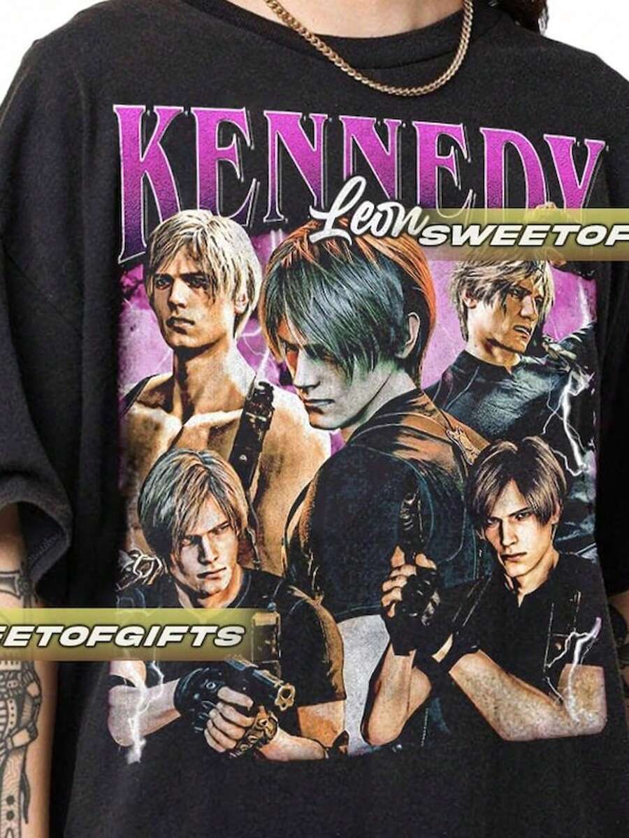 Limited Kennedy Leon Vintage T-Shirt Shirt Gift For Woman And Man Unisex T-Shirt GP02 - màu đen - Xem 1