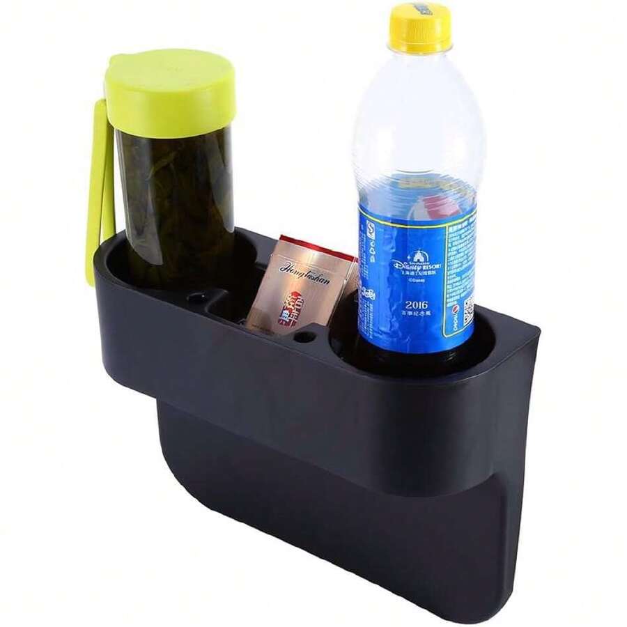 3 en 1 Soporte para vasos de coche, organizador de asiento de coche, multifunción, universal, caja de almacenamiento para coche, soporte para bebidas, café, agua,40075541 - A - Ver 1