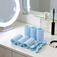 1 Set Blue Manual Bangs Volumizing Curling Iron, Multi-Functional Plastic Curling Wand With Double-Layer Hollow Design, Quick Styling, Damage-Free Hair Curling Tool - Multicolor - View 8