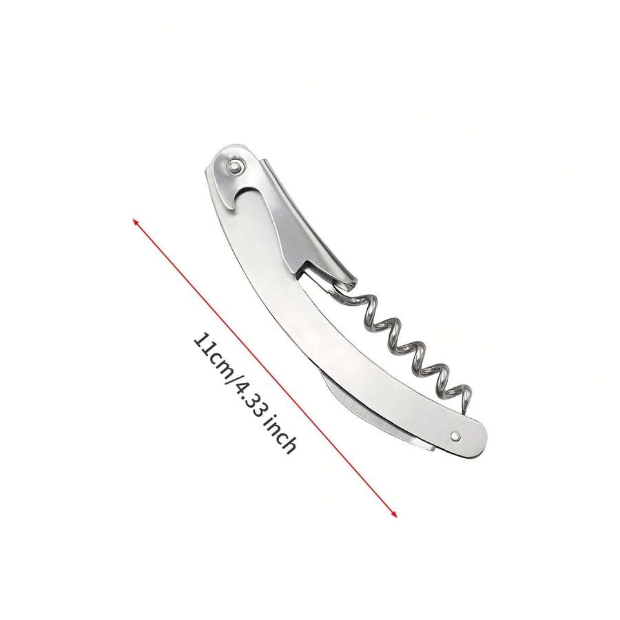 Abrebotellas de Acero Inoxidable Resistente - con Mecanismo de Palanca, Agarre Antideslizante para Vino, Cerveza, Refresco, Champán - Acabado Metálico Elegante - Perfecto para Hogar, Bar,, Cocina - Regalo para Fiestas, Graduació, Mudanza - Fácil de Limpiar y Duradero - Estilo uno - Ver 1